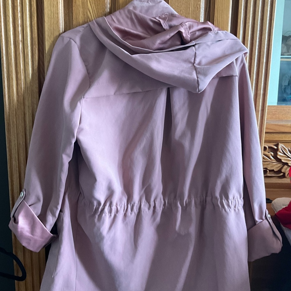 Sweet Wanderer Mauve Hooded Trench Coat